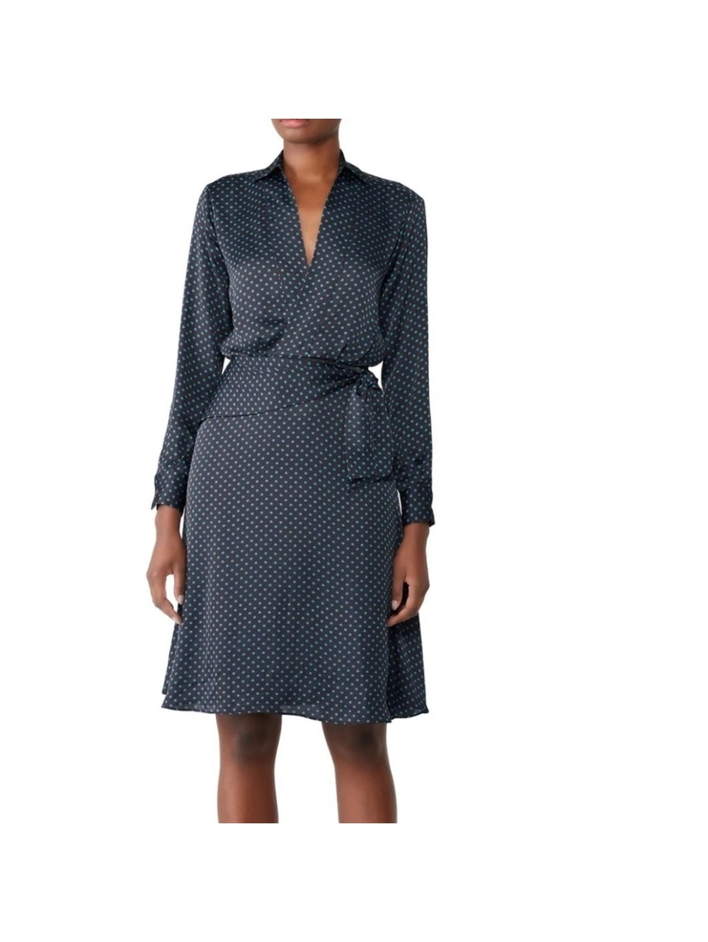 Equipment Femme Vivienne Dress Size 4 Black Blue Star Print Tie Waist Midi